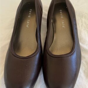 David Tate Chocolate Brown Rounded Toe Ballet Flats